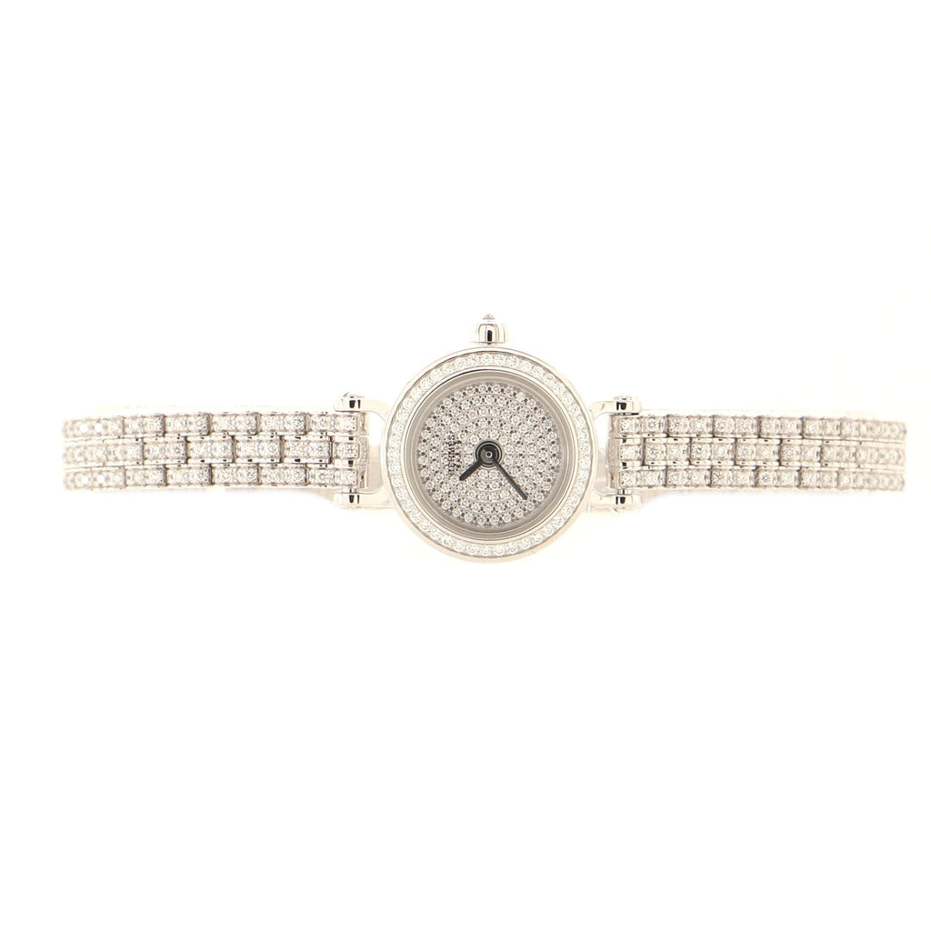 Faubourg Quartz Watch White Gold with Pave Diamond Bezel, Face and Band 16