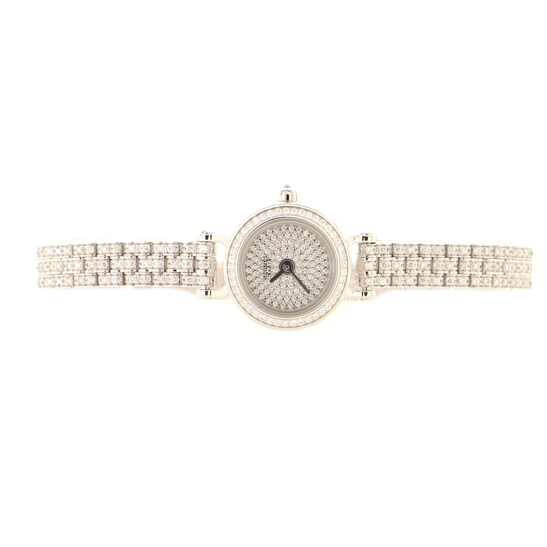 Faubourg Quartz Watch White Gold with Pave Diamond Bezel, Face and Band 16
