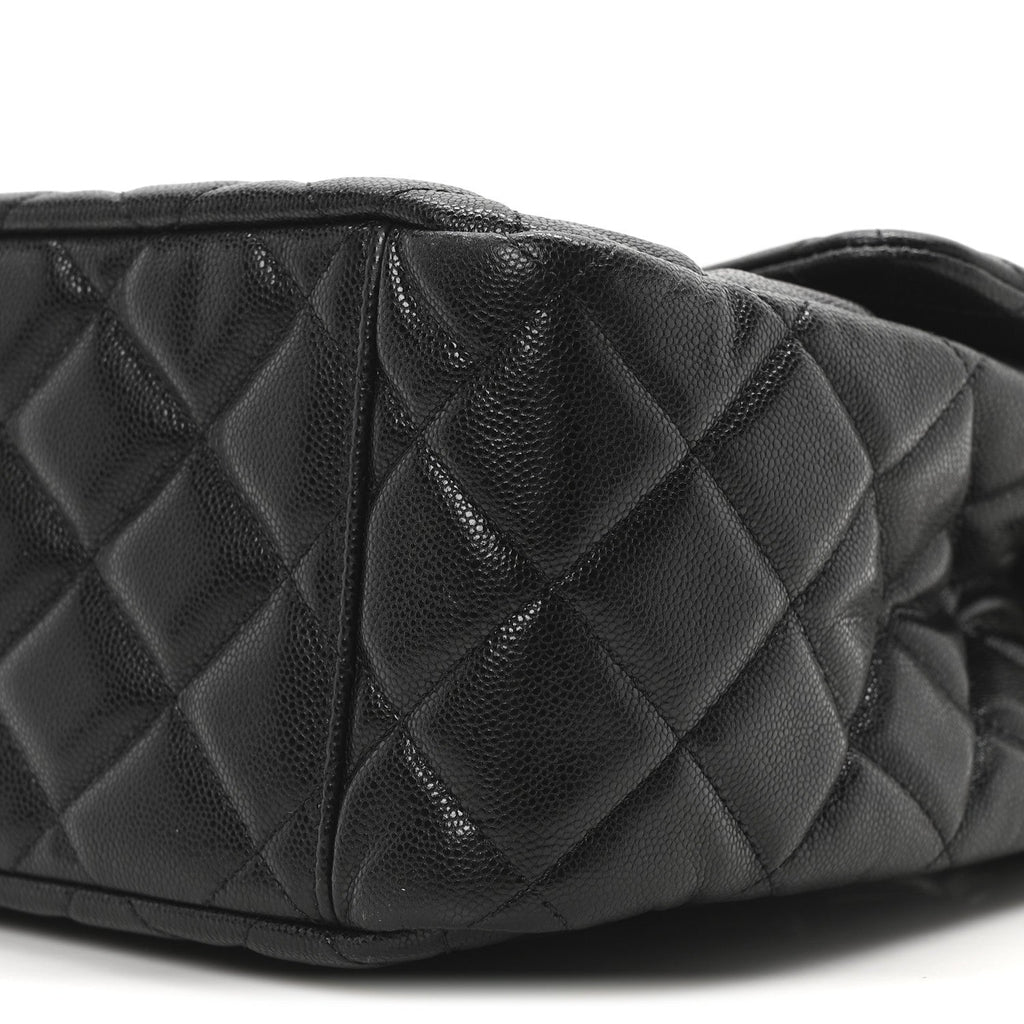 Caviar Quilted XXL Travel Flap Bag Black