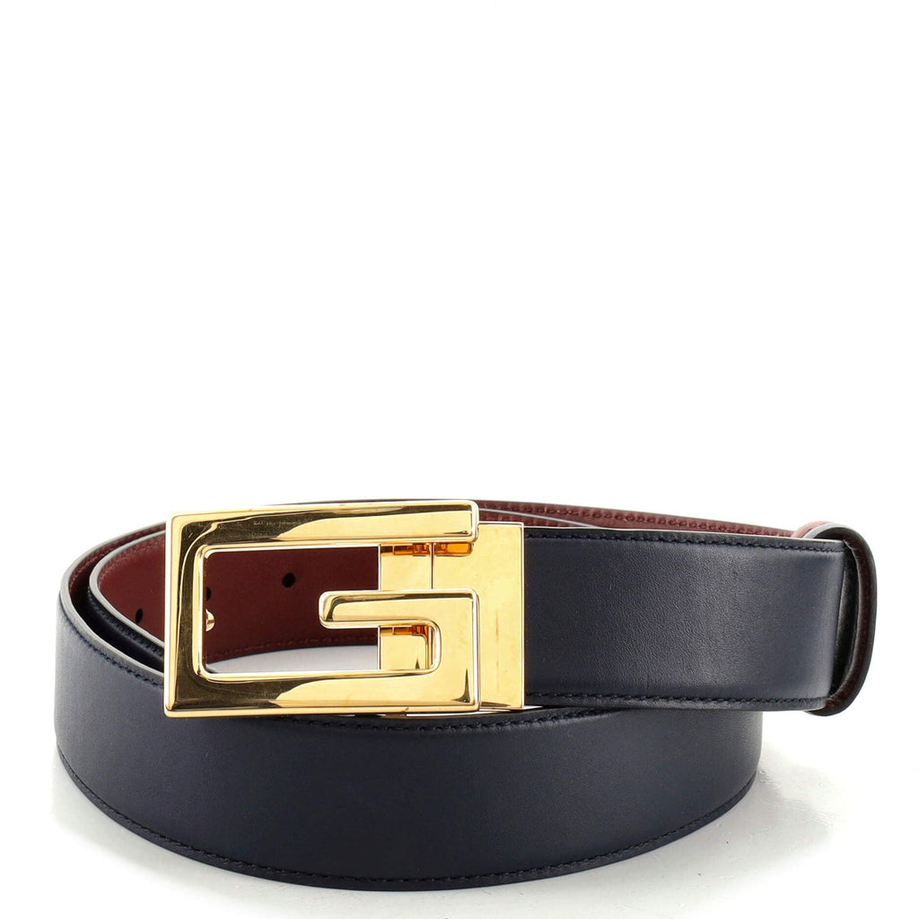Square G Buckle Reversible Belt Leather Medium 85