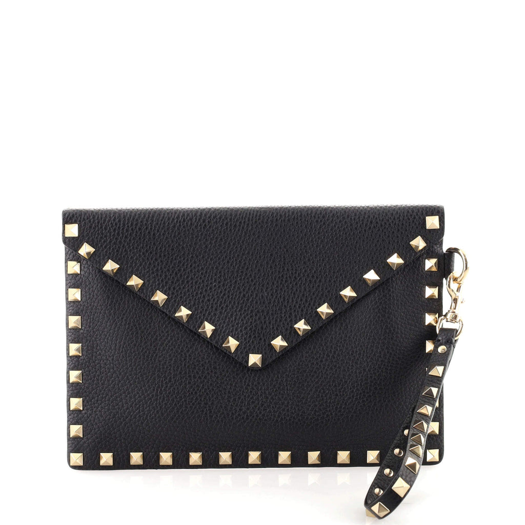 Rockstud Envelope Clutch Leather Small