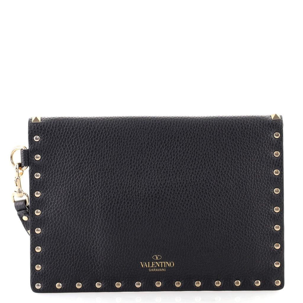 Rockstud Envelope Clutch Leather Small