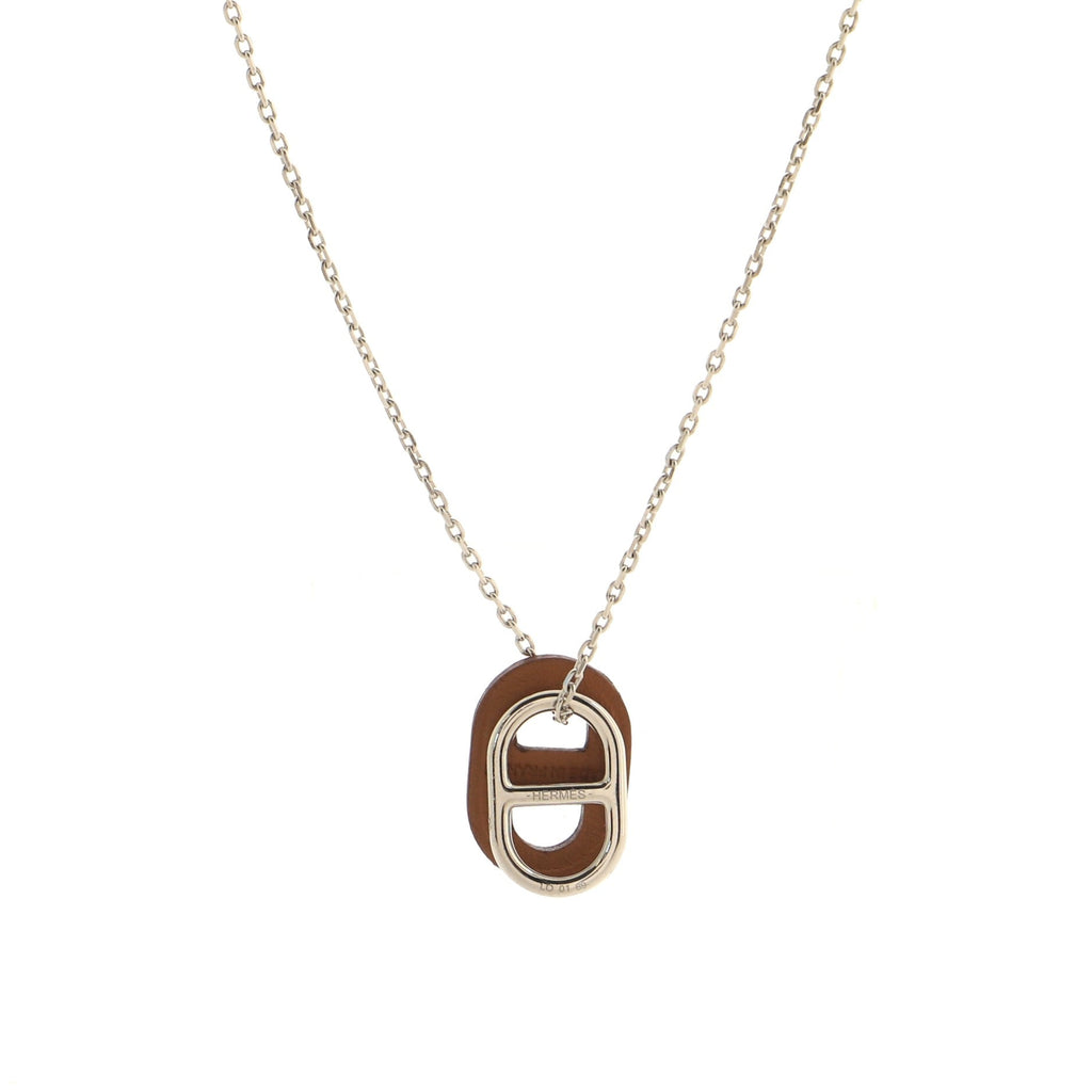 O'Maillon Pendent Necklace Metal and Leather