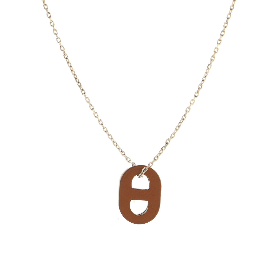 O'Maillon Pendent Necklace Metal and Leather