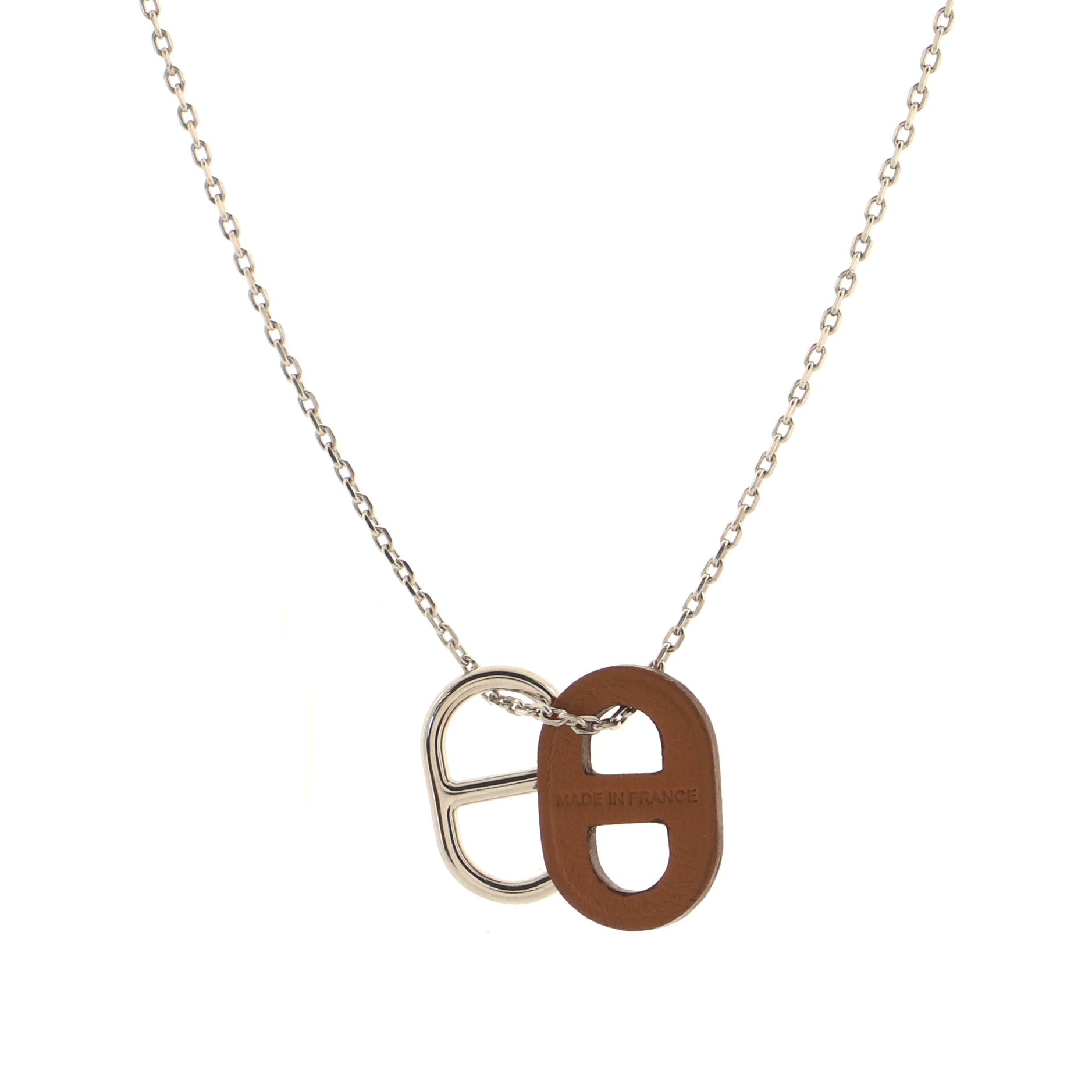 O'Maillon Pendent Necklace Metal and Leather