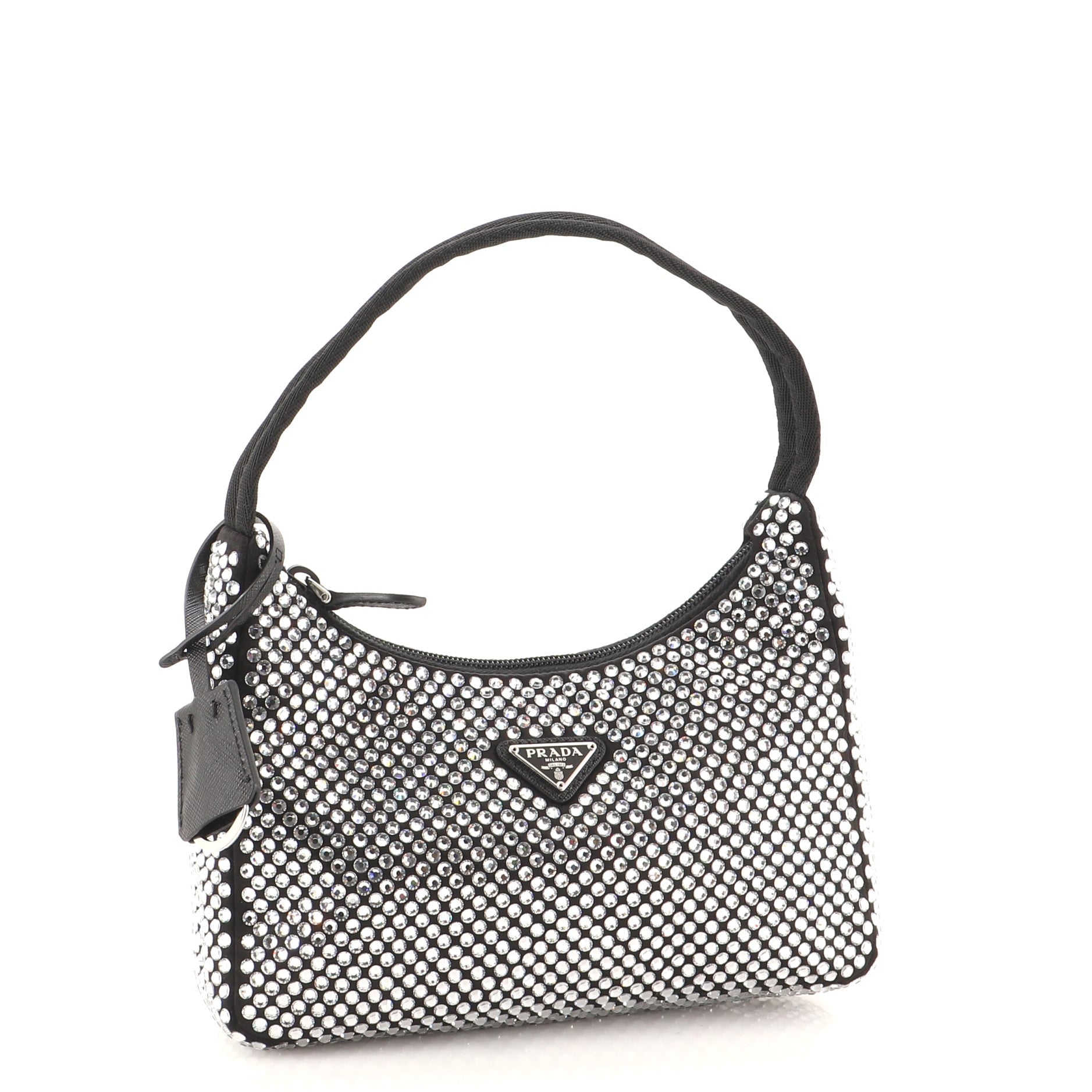 Re-Edition 2000 Hobo Crystal Embellished Satin Mini