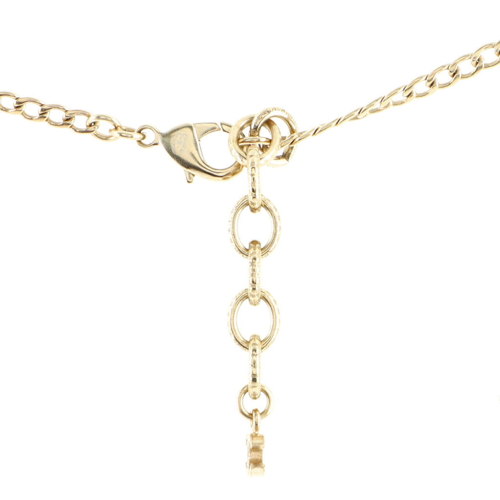 New Eyes Heart CC Pendant Necklace Metal with Crystals