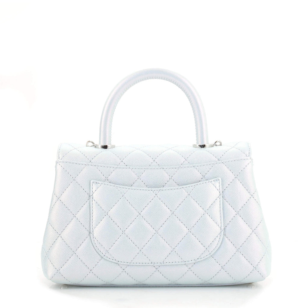 Coco Top Handle Bag Quilted Iridescent Caviar with Gradient Hardware Mini