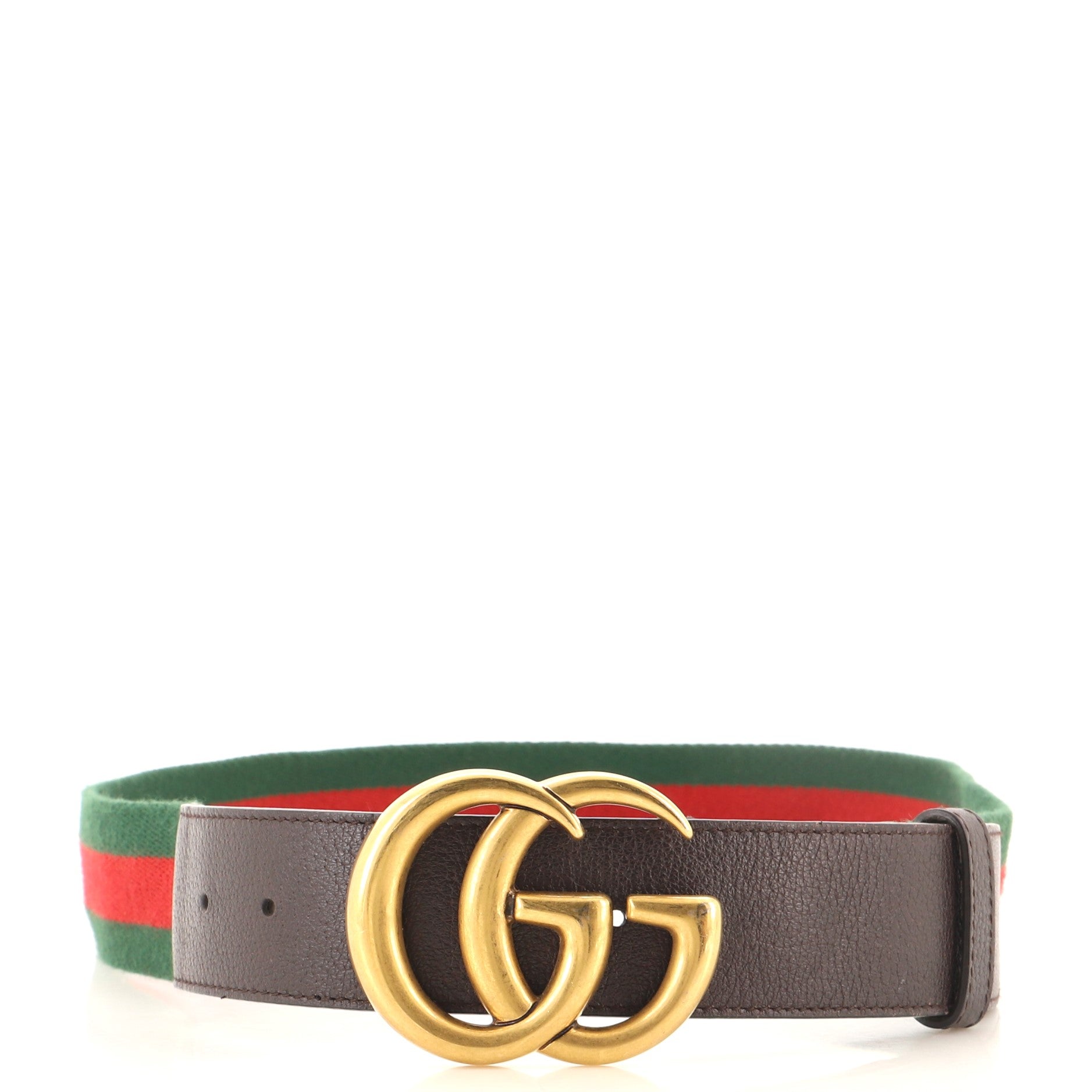 GG Marmont Web Belt Canvas and Leather Wide 90