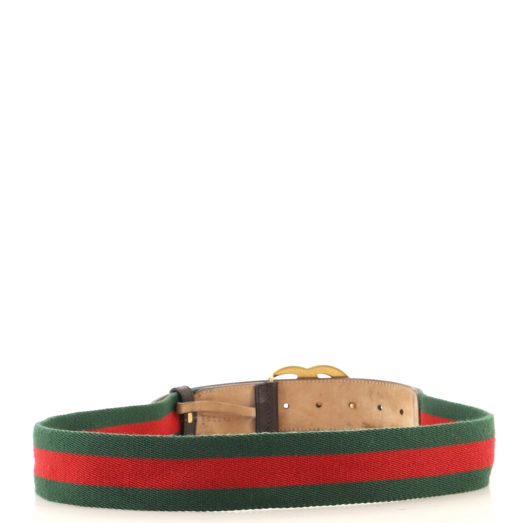 GG Marmont Web Belt Canvas and Leather Wide 90