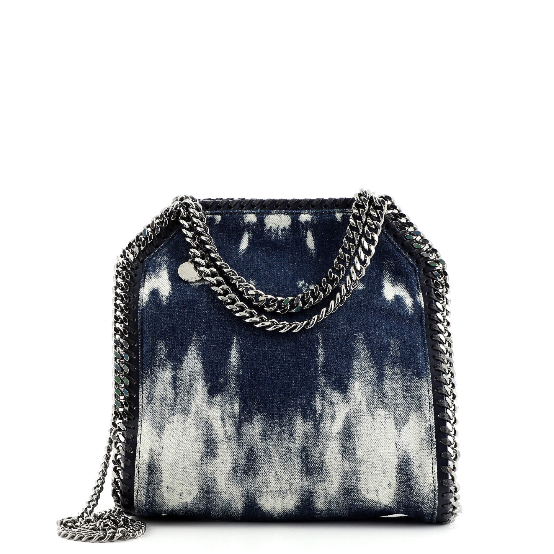 Falabella Fold Over Crossbody Bag Printed Denim Mini