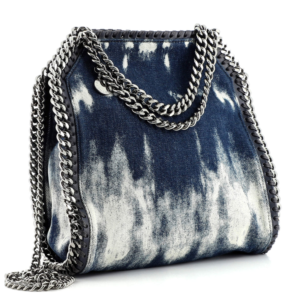 Falabella Fold Over Crossbody Bag Printed Denim Mini