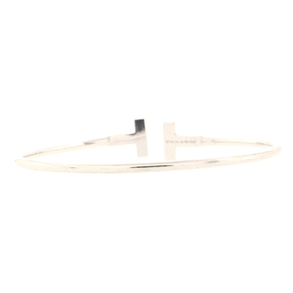 T Wire Bracelet 18K White Gold with Diamonds