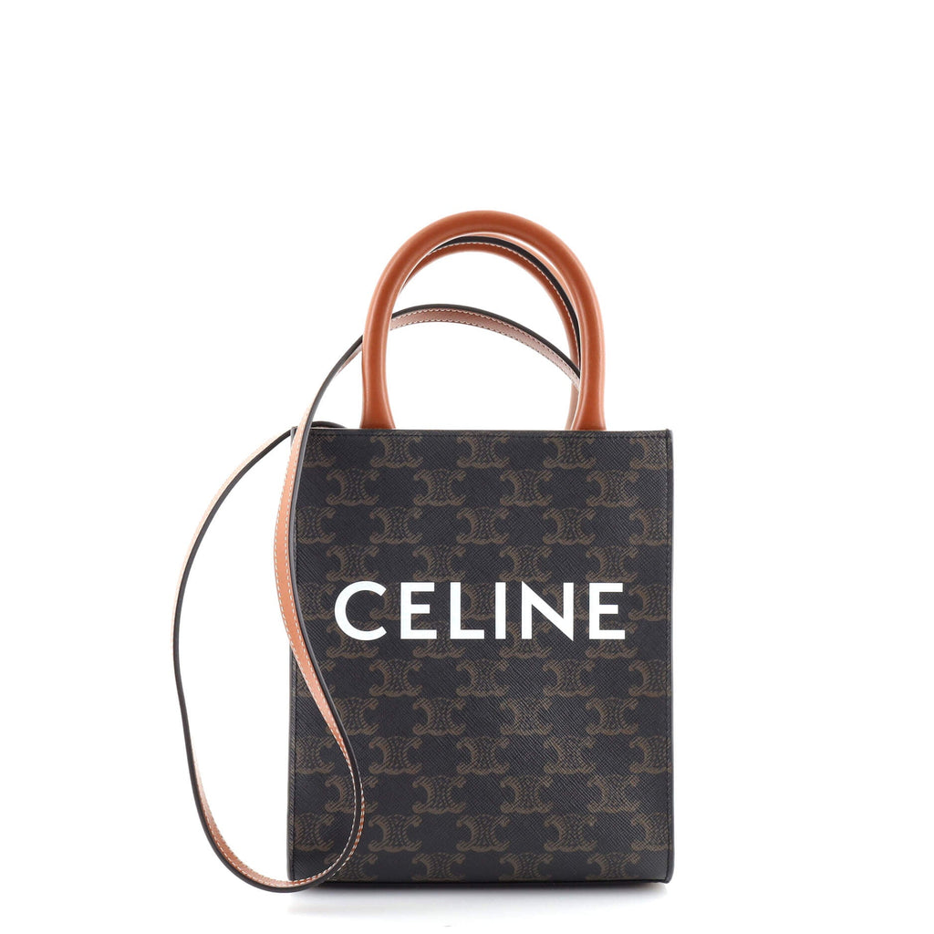 Vertical Cabas Tote Triomphe Coated Canvas Mini