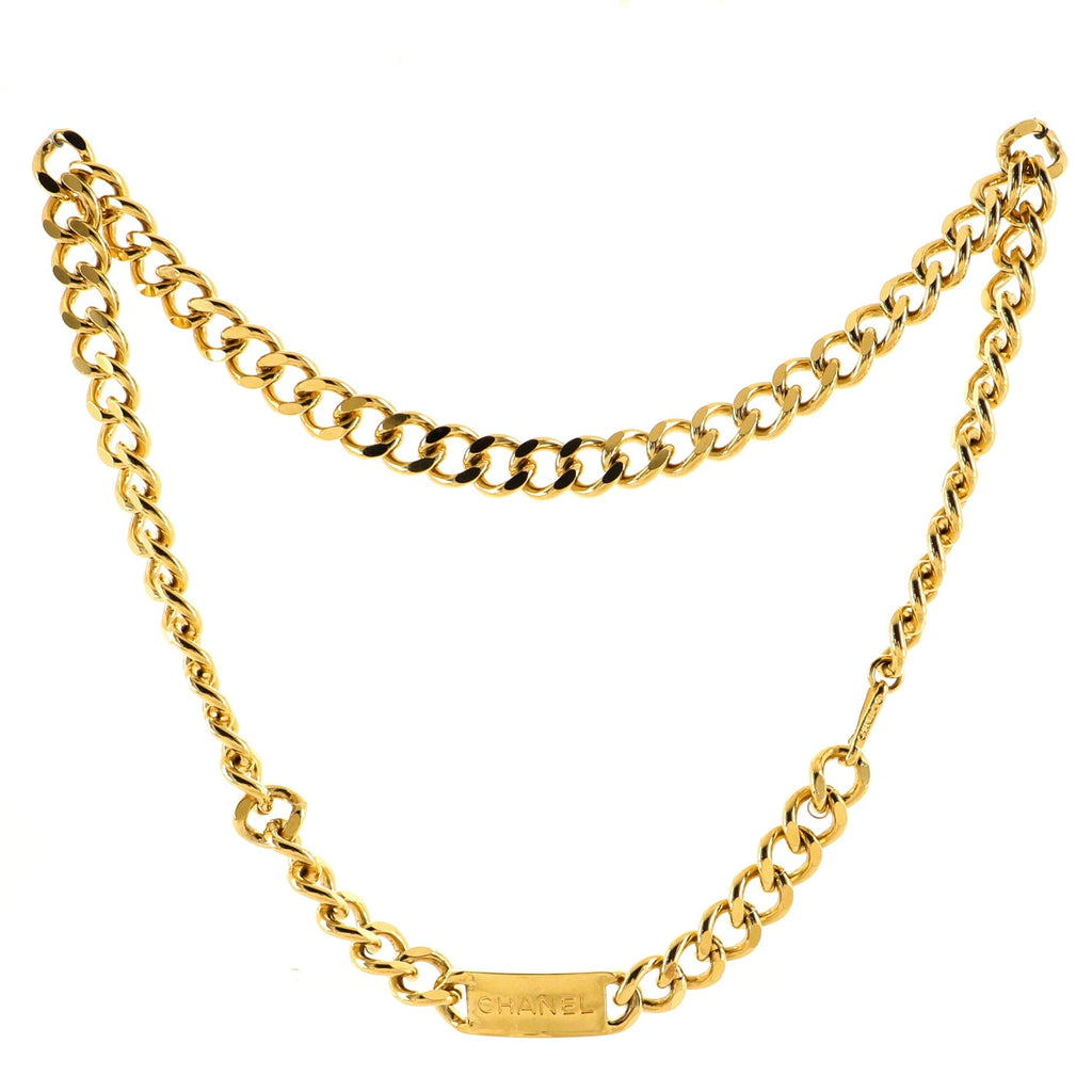 Logo Plate Chain Link Belt Metal 80