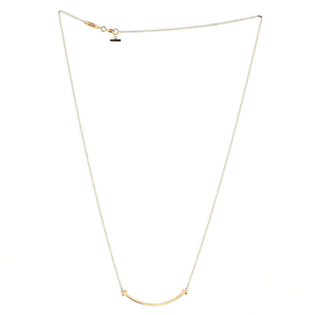T Smile Pendant Necklace 18K Rose Gold Small