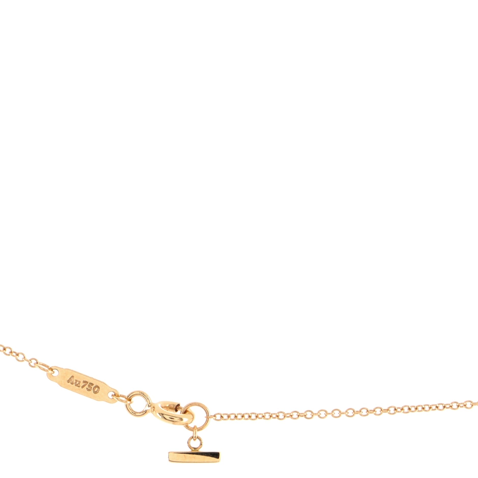 T Smile Pendant Necklace 18K Rose Gold Small