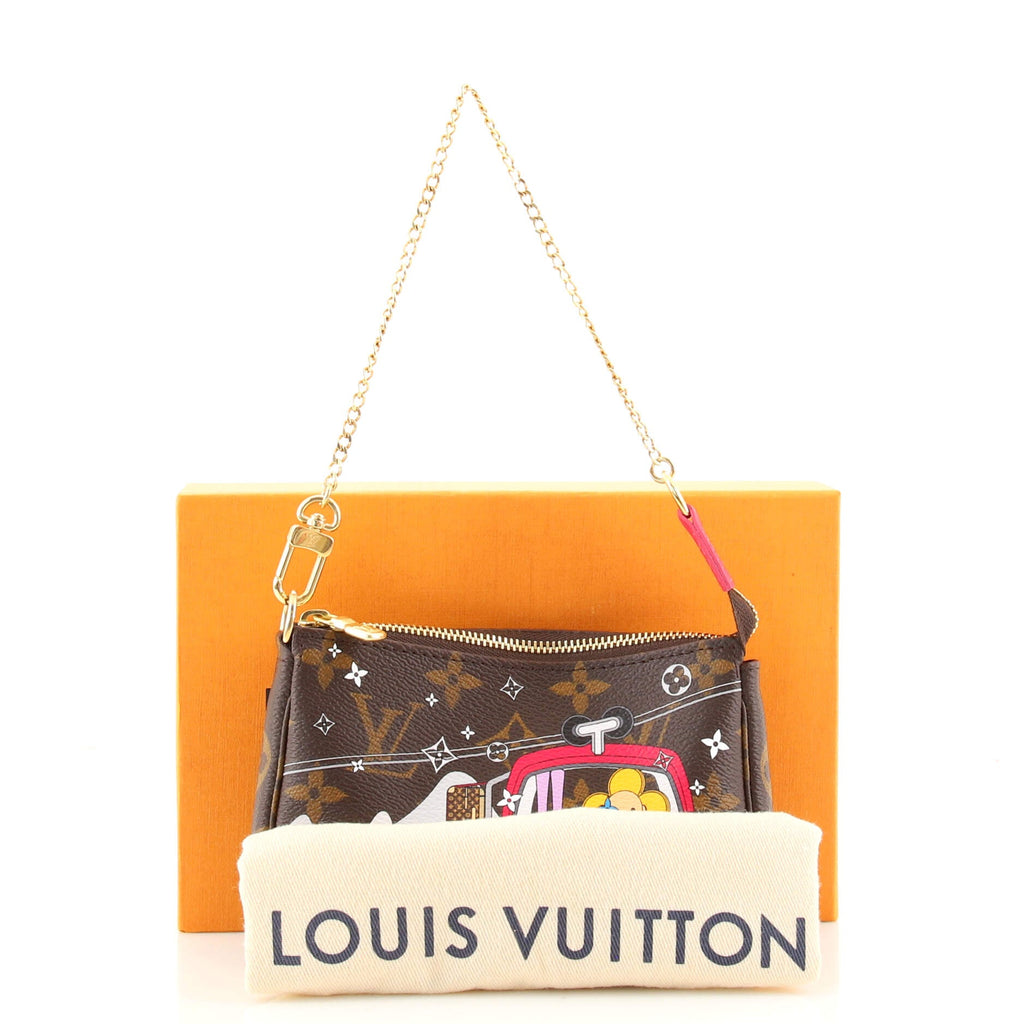 Pochette Accessoires Limited Edition Vivienne Xmas Monogram Canvas Mini