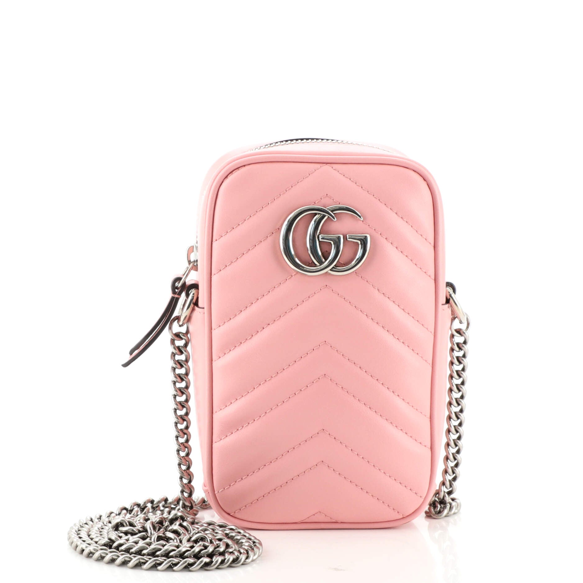 GG Marmont Vertical Phone Crossbody Bag Matelasse Leather Mini
