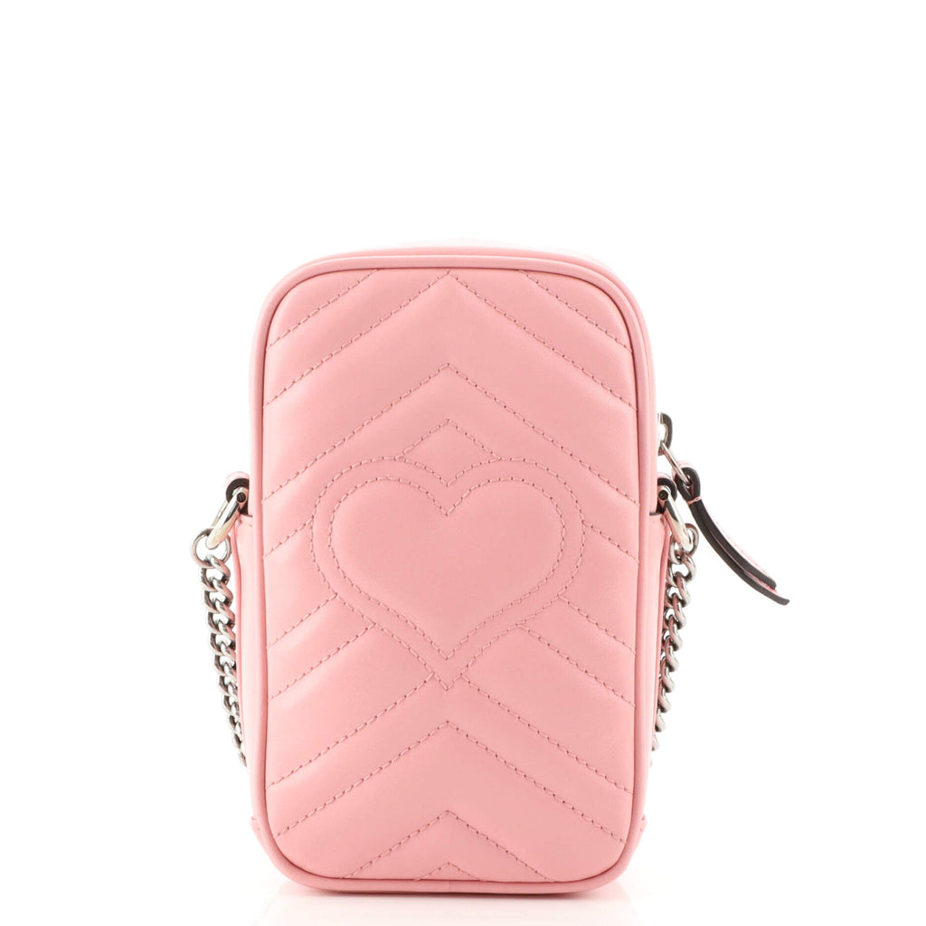 GG Marmont Vertical Phone Crossbody Bag Matelasse Leather Mini
