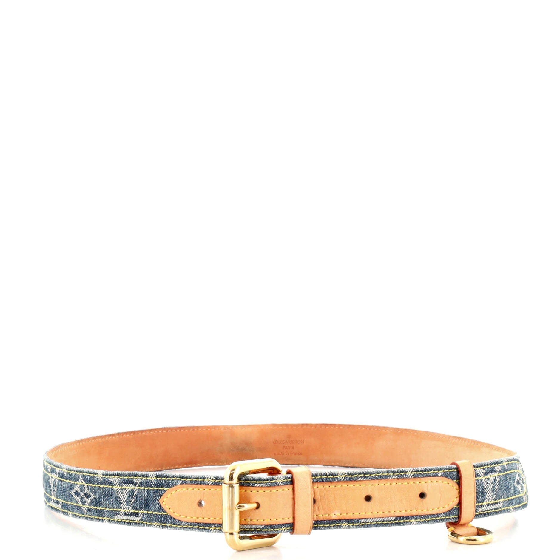 Buckle Belt Monogram Denim Medium 90