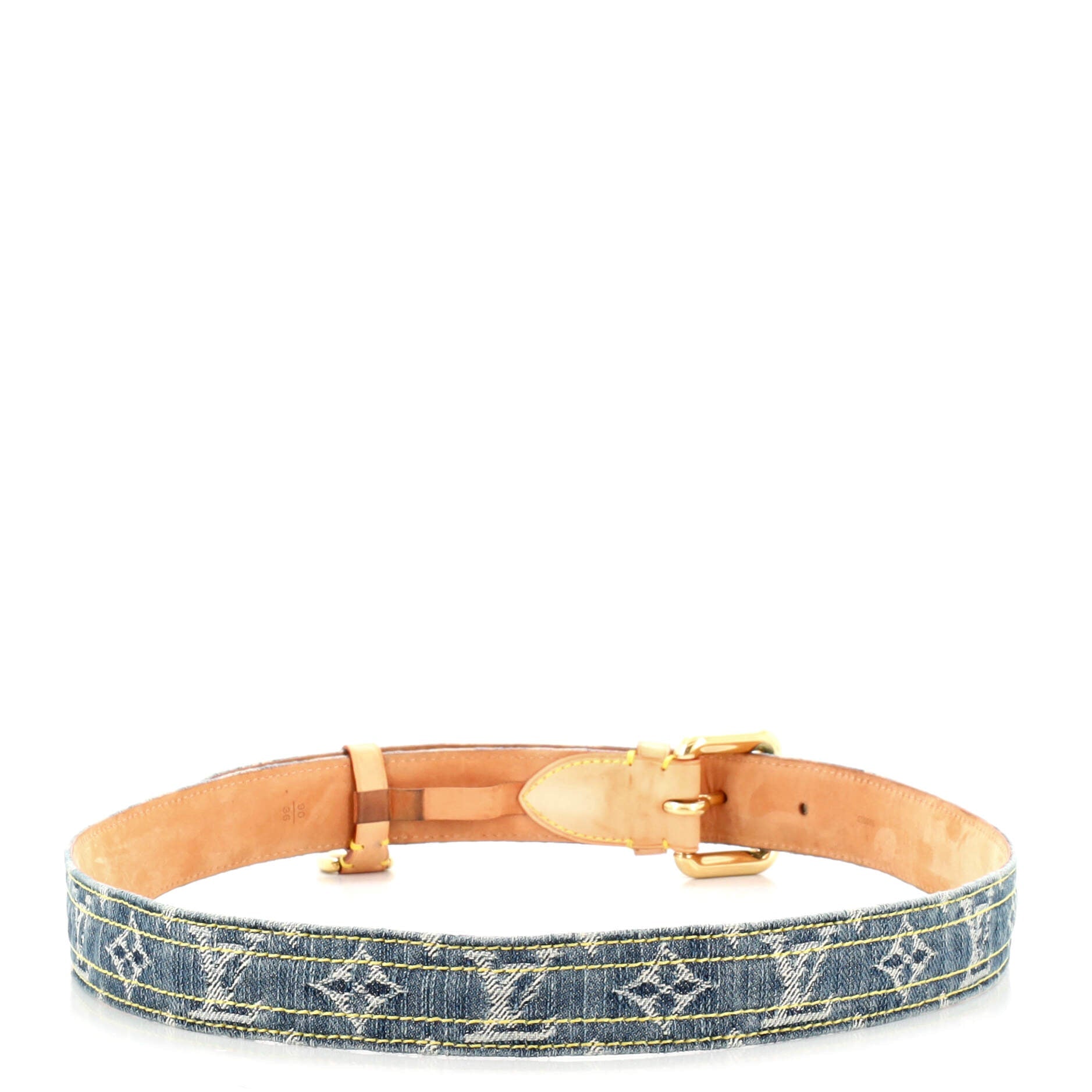 Buckle Belt Monogram Denim Medium 90