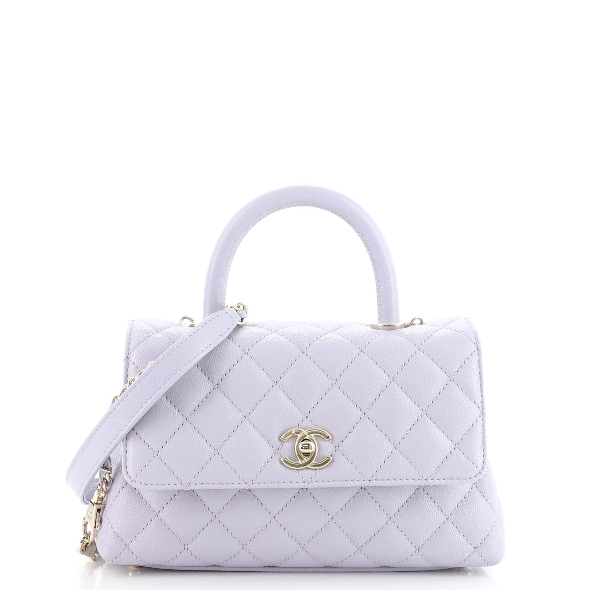 Coco Top Handle Bag Quilted Caviar Mini