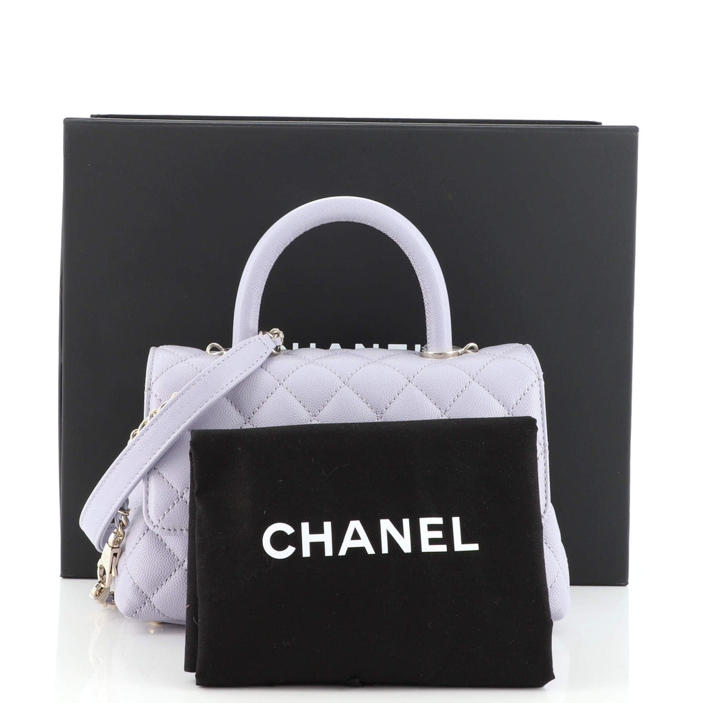 Coco Top Handle Bag Quilted Caviar Mini