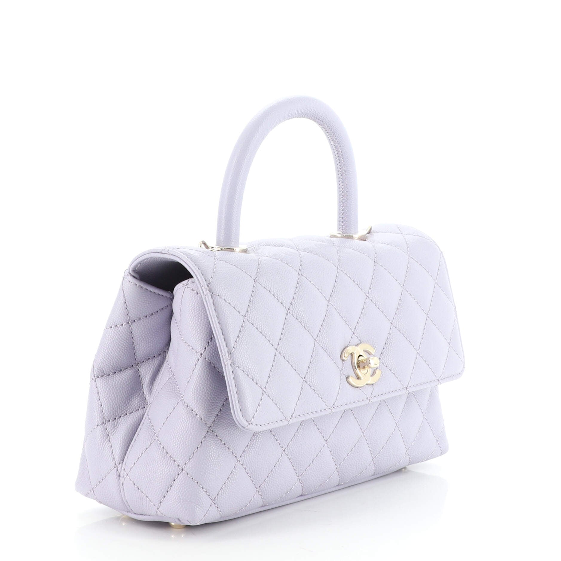Coco Top Handle Bag Quilted Caviar Mini