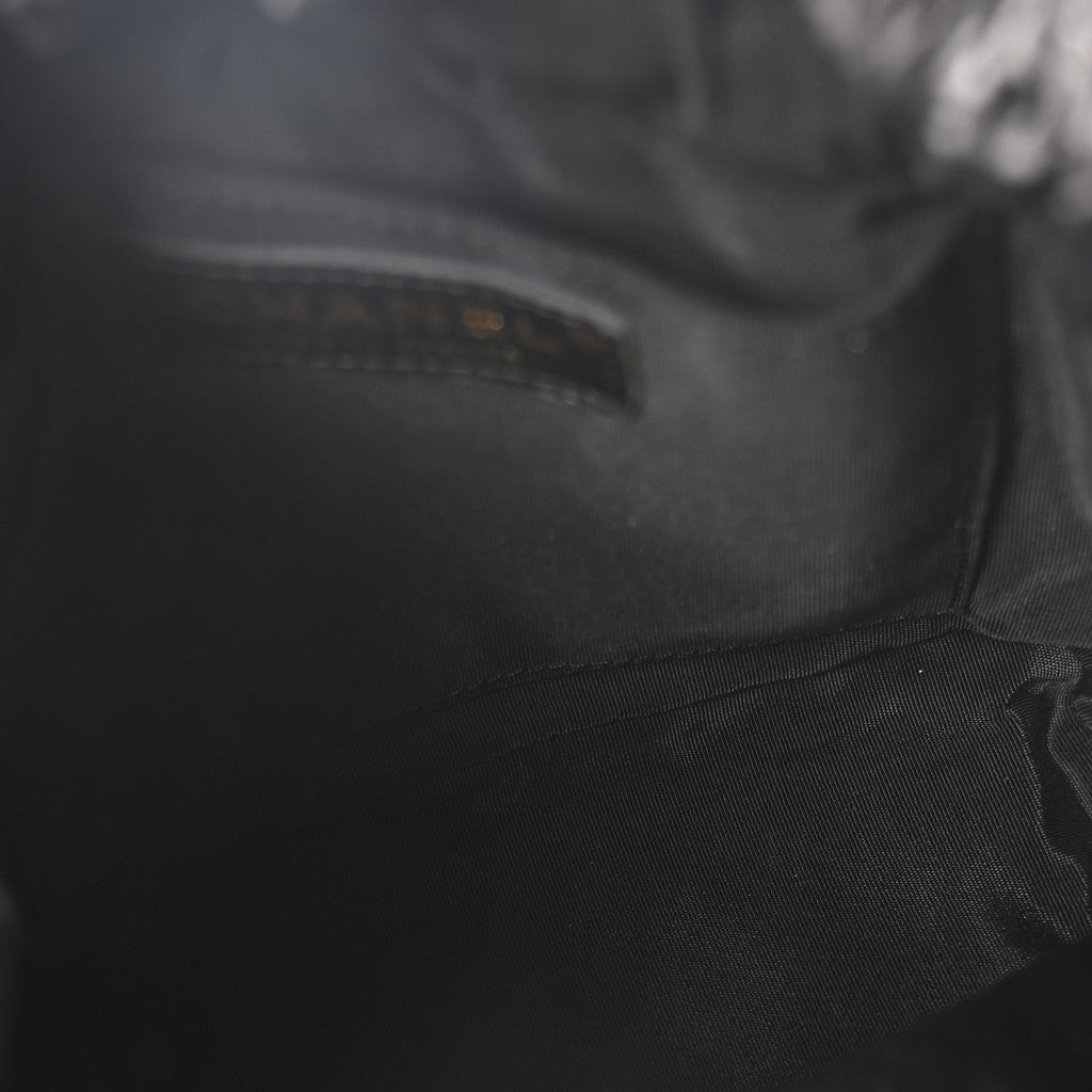 Denim Quilted Mood Small Bucket With Chain Black Multicolor