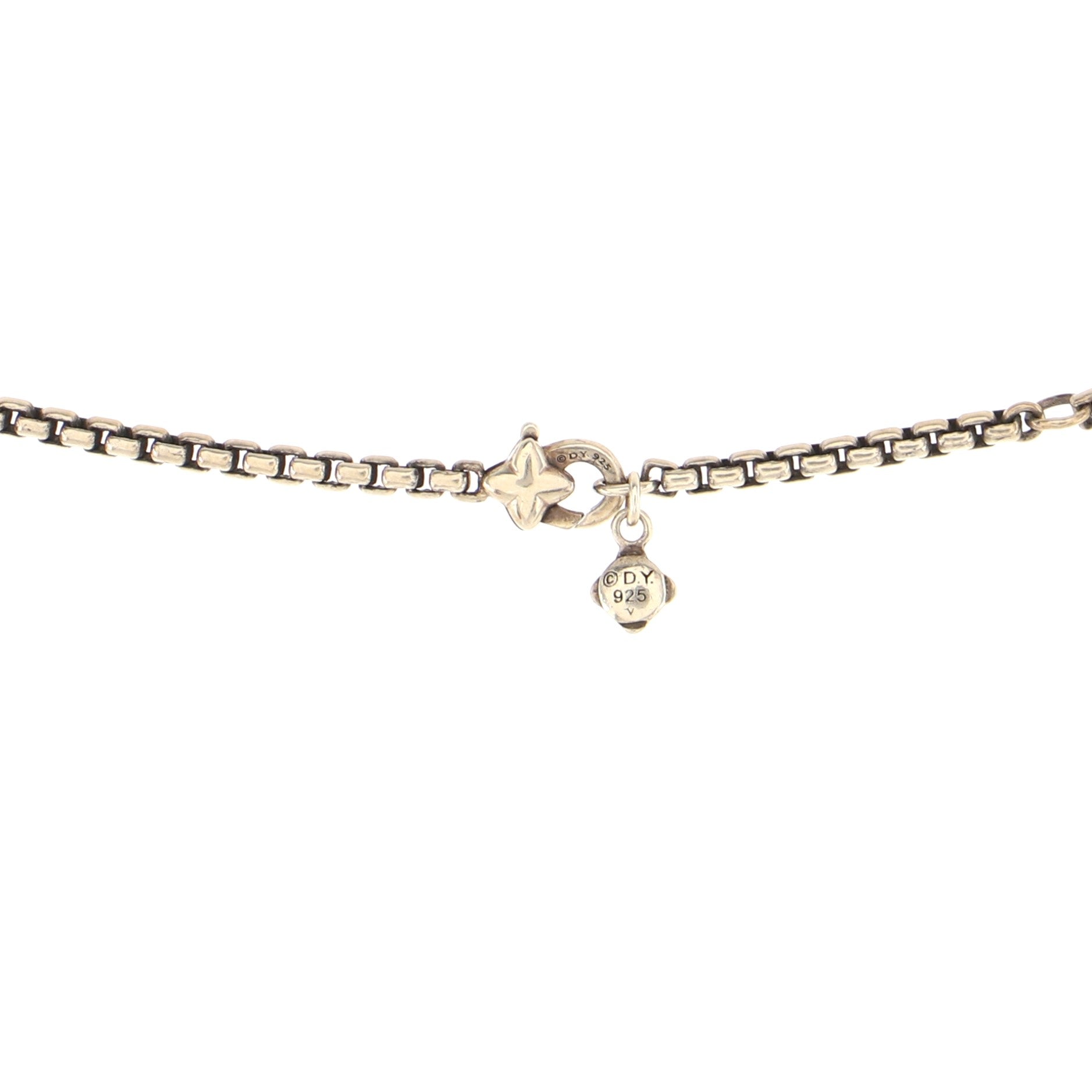 Petite Metro Pendant Necklace Sterling Silver with Black Diamonds