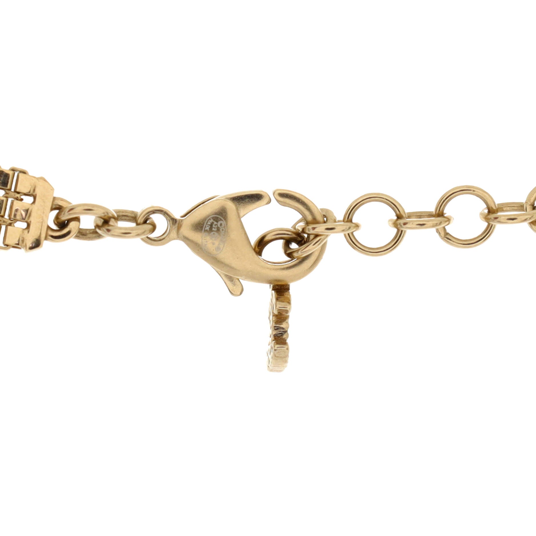 CC Medallion Chain Link Choker Necklace Metal