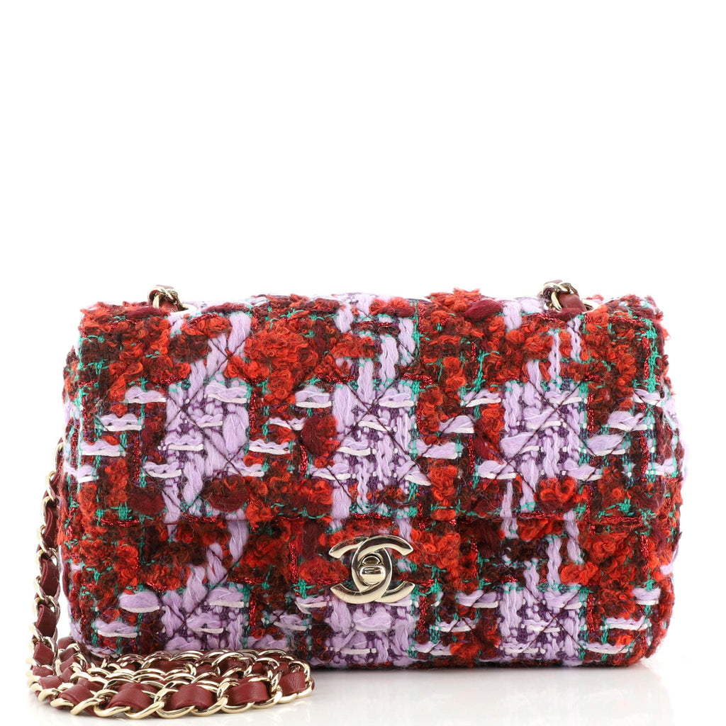 Classic Single Flap Bag Quilted Tweed Mini