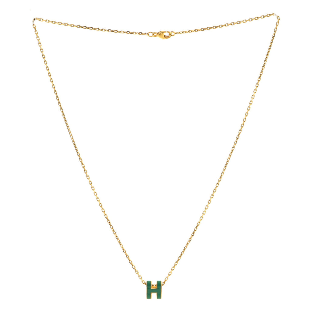 Pop H Pendant Chain Necklace Metal and Enamel Mini