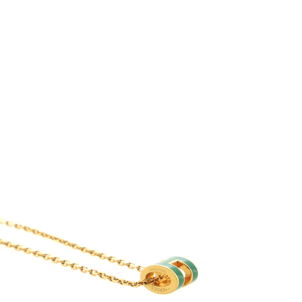 Pop H Pendant Chain Necklace Metal and Enamel Mini