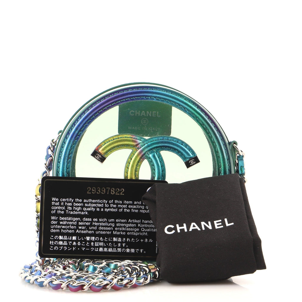Filigree Round Clutch with Chain PVC with Lambskin Mini