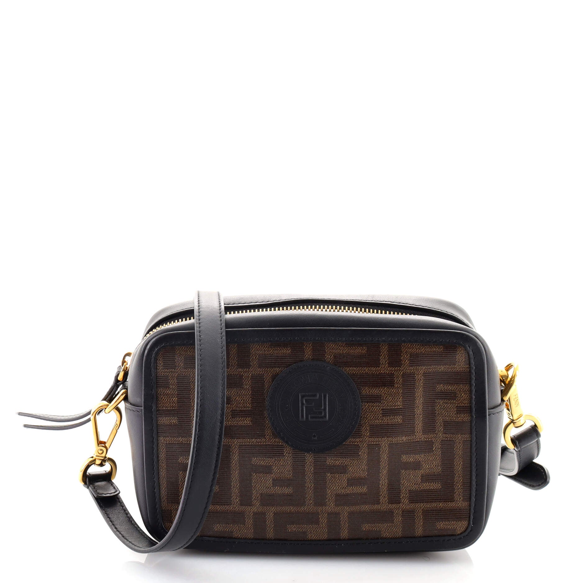 FF Logo Stamp Camera Bag Zucca Coated Canvas Mini