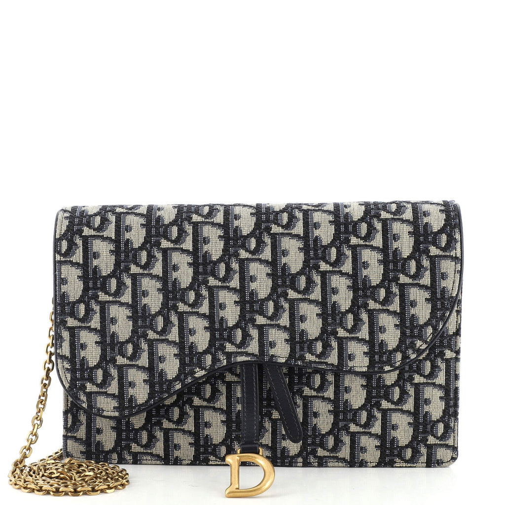 Saddle Chain Clutch Oblique Canvas