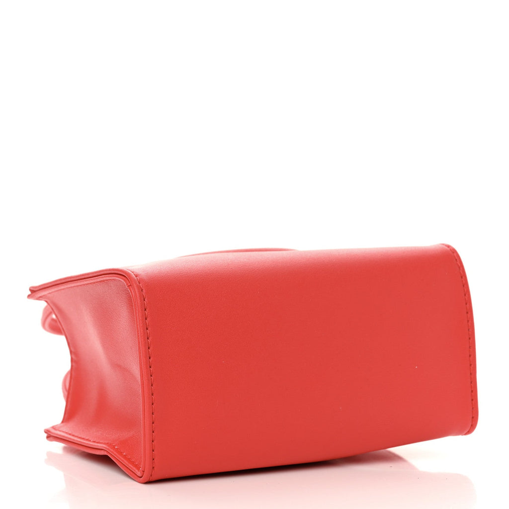 Vegan Leather Small Shopping Bag Red