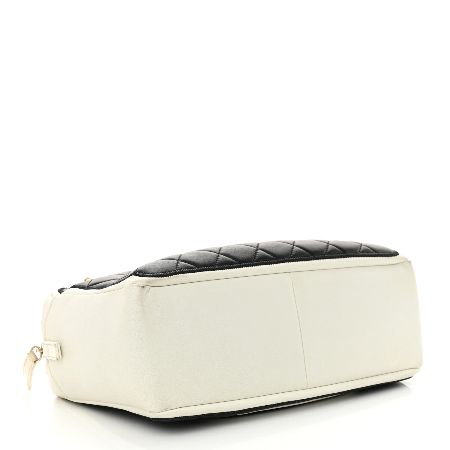 Lambskin Quilted Graphic Camera Case Black White