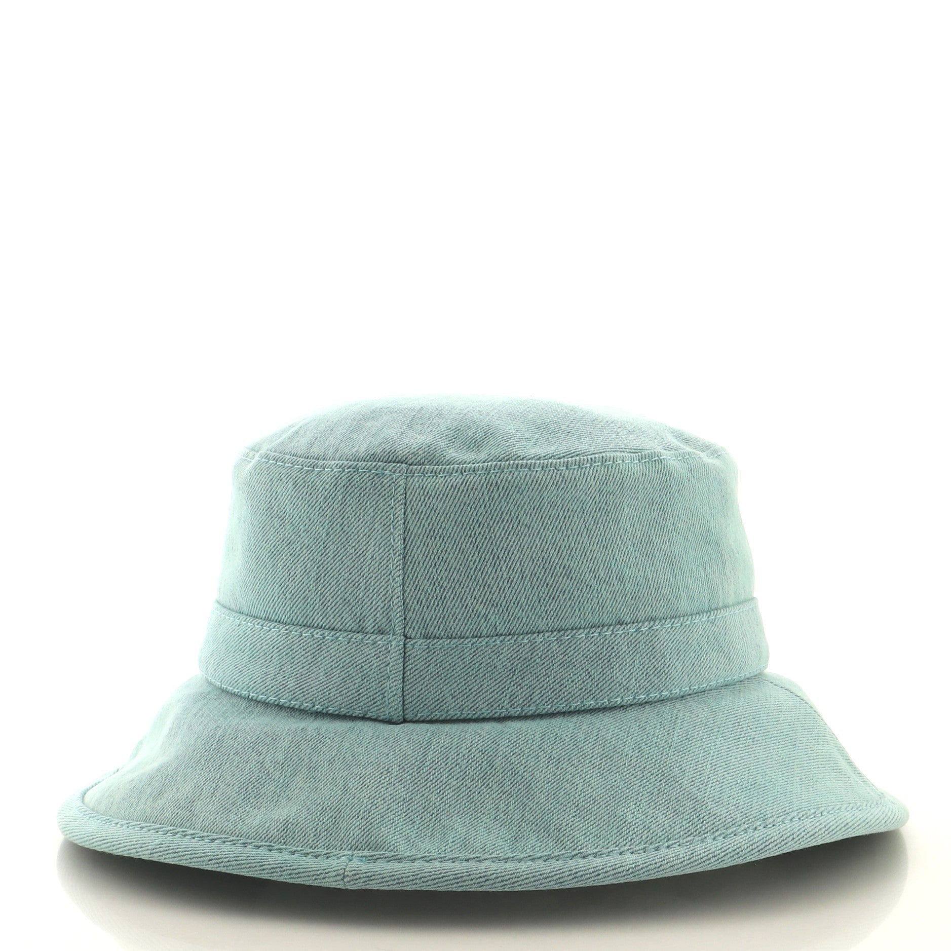 Logo Letters Bucket Hat Embroidered Denim XXL