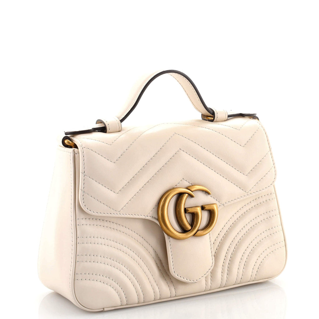 GG Marmont Top Handle Flap Bag Matelasse Leather Mini