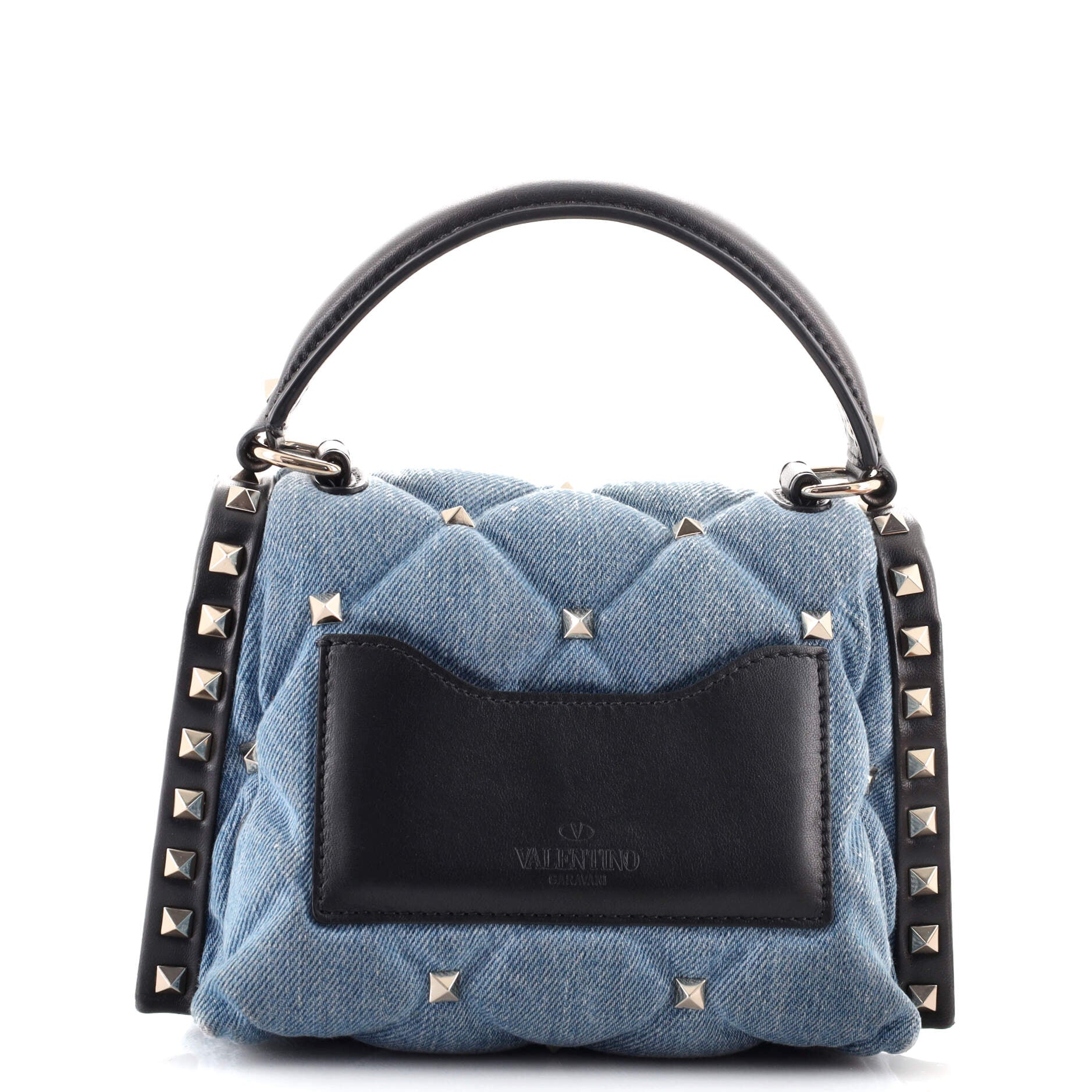 Candystud Top Handle Bag Quilted Denim Mini
