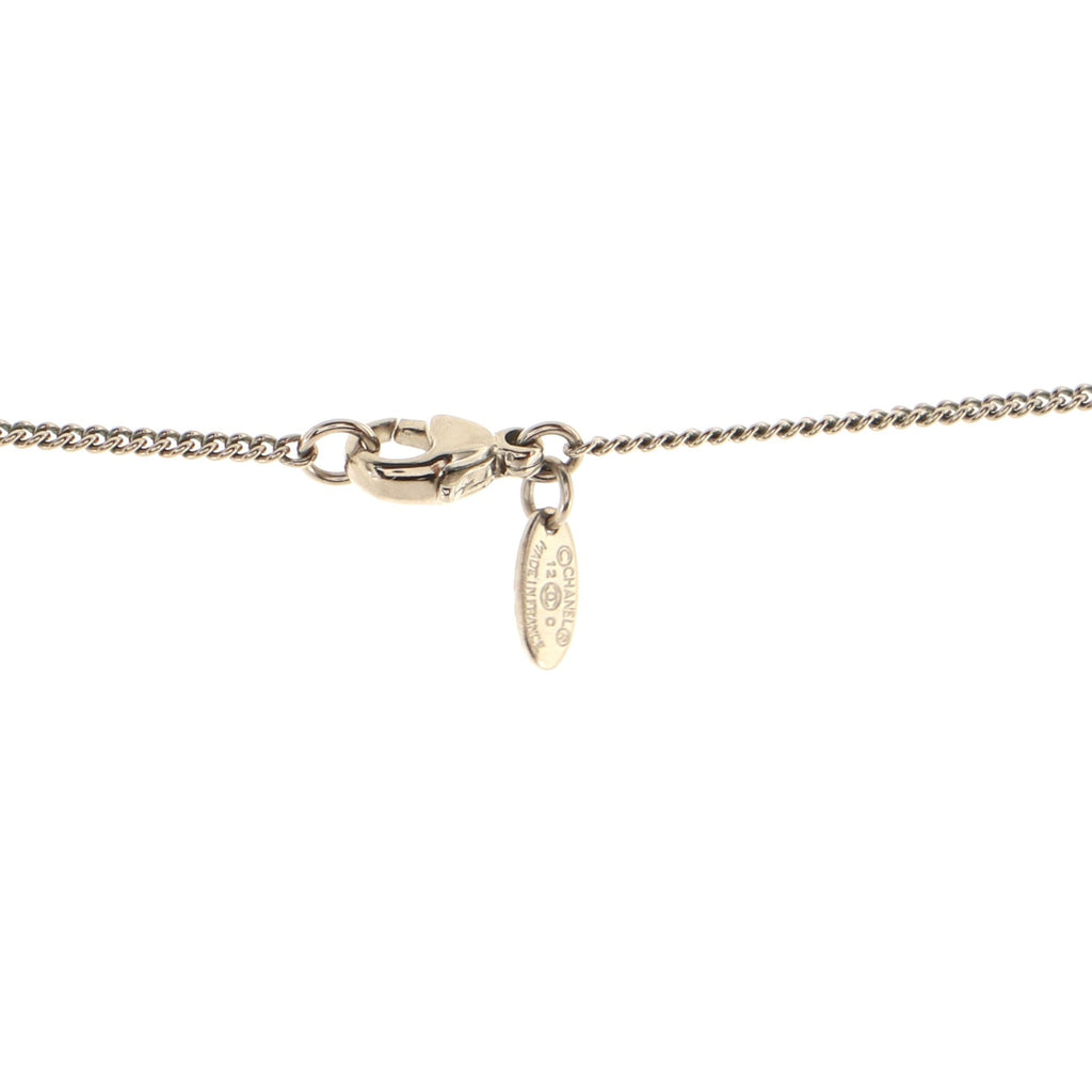 CC Pendant Necklace Metal with Crystals