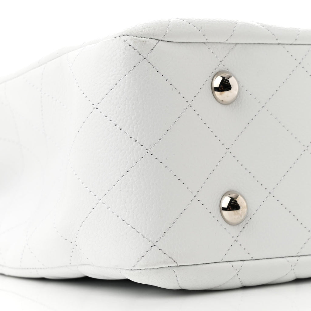 Caviar Quilted Maxi Paris Edinburgh Flap White