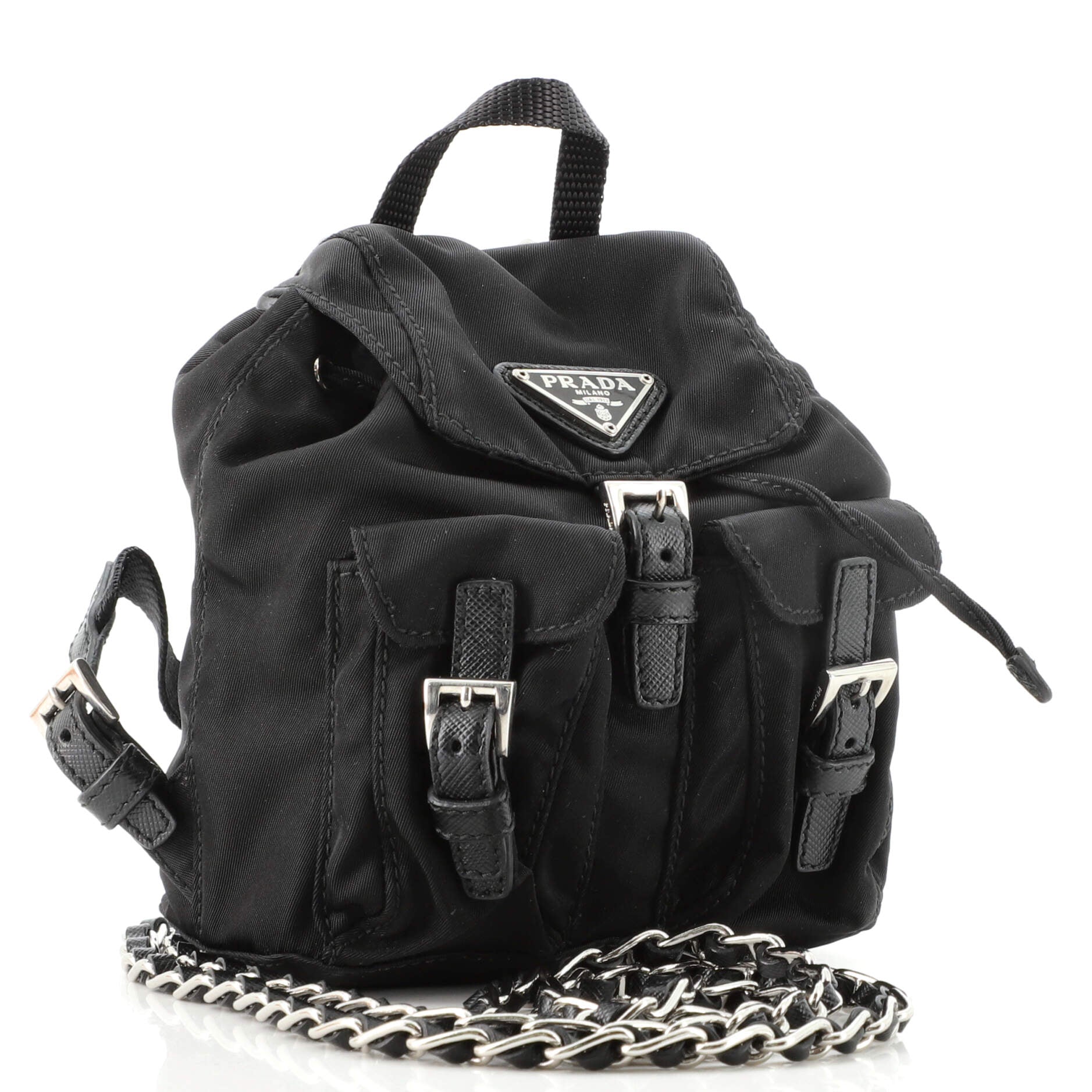 Convertible Chain Backpack Tessuto Mini