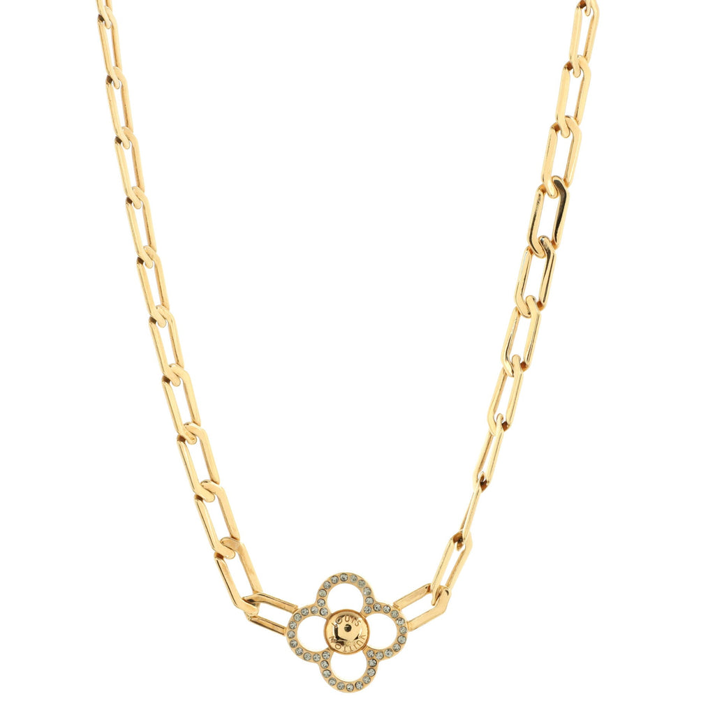 Flower Power Necklace Crystal Embellished Metal