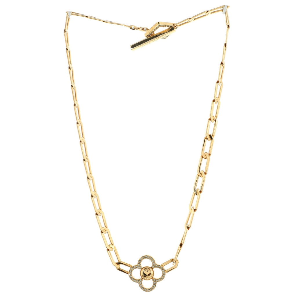 Flower Power Necklace Crystal Embellished Metal