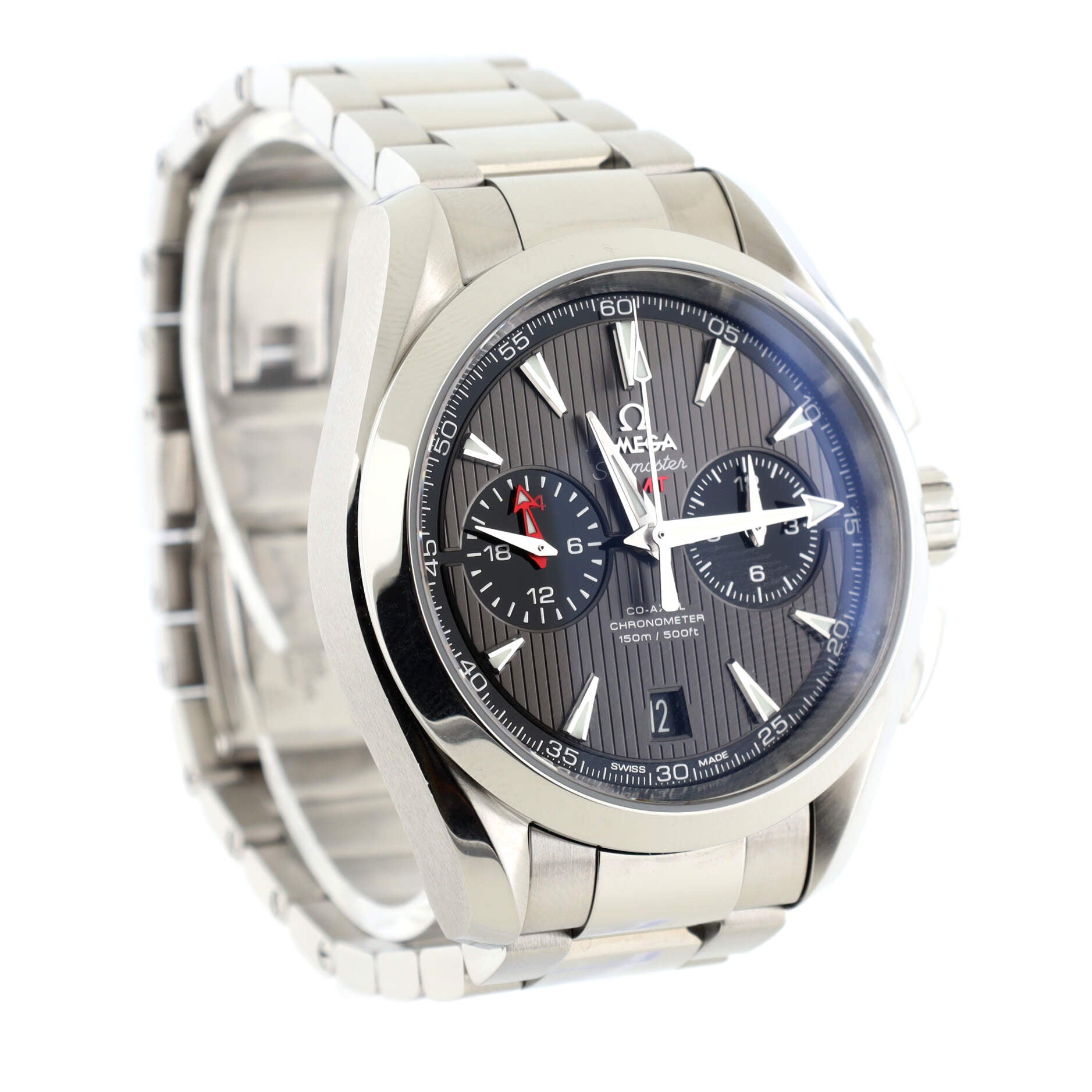 Seamaster Aqua Terra 150M Co-Axial Chronometer GMT Chronograph Automatic Watch Stainless Steel 43