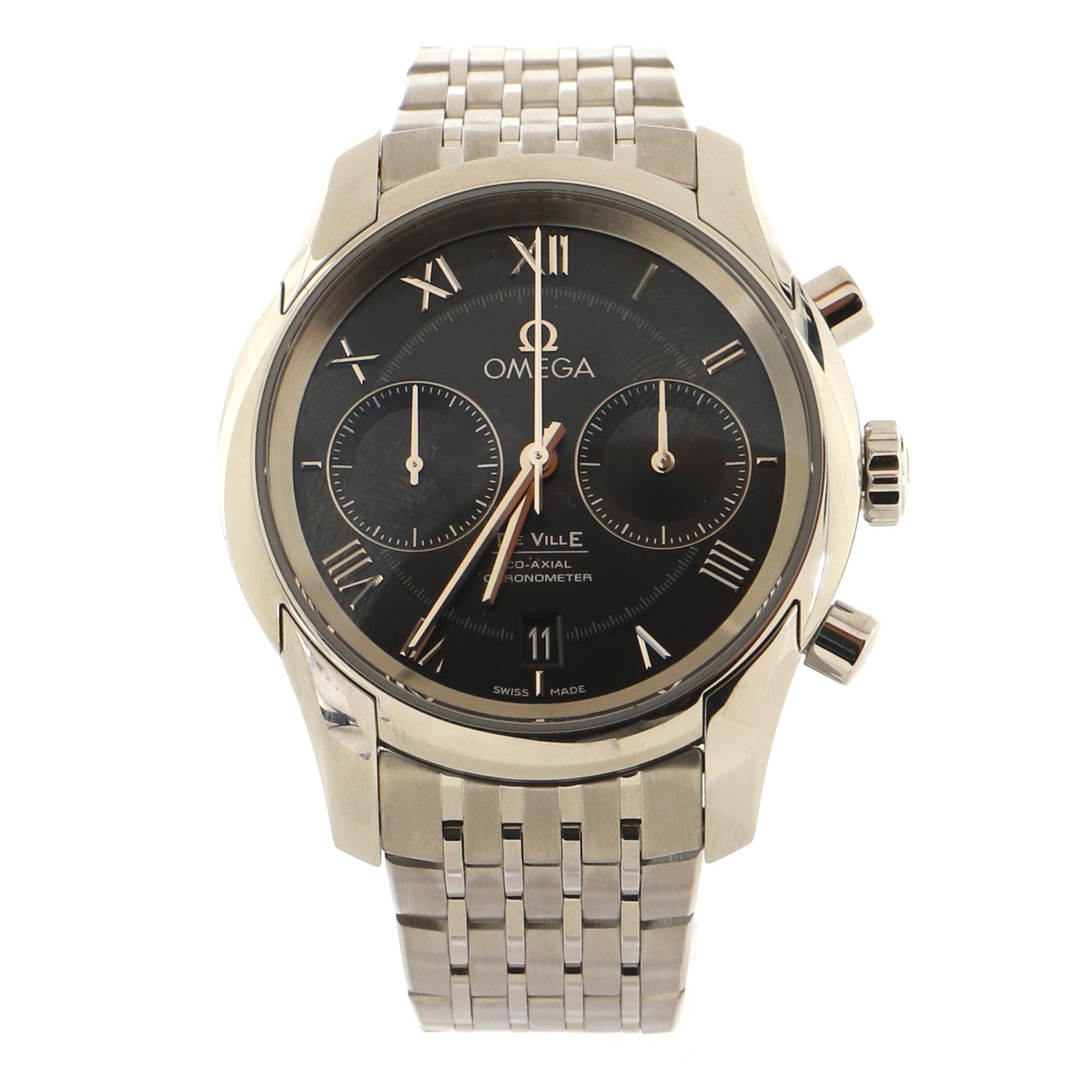 De Ville Hour Vision Co-Axial Chronometer Chronograph Automatic Watch Stainless Steel 42